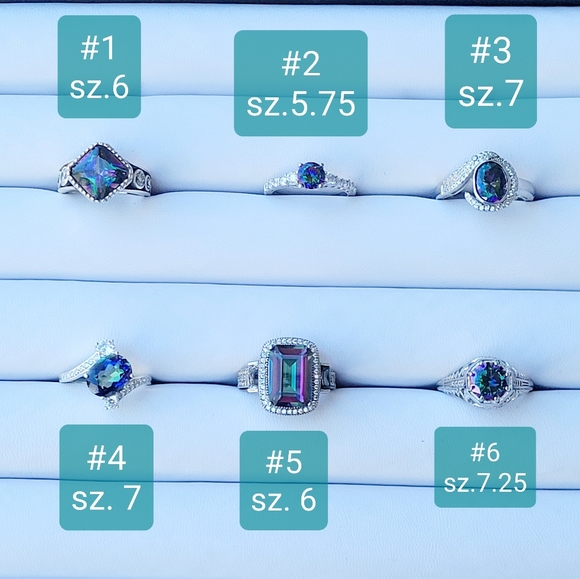Pick your Rainbow Topaz .925 Ring NWOT 👈 - Picture 3 of 10